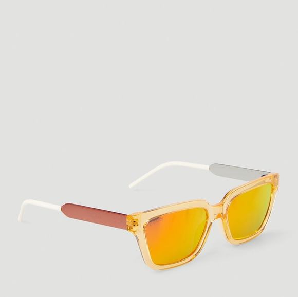 💯 - New  Authentic Gucci Orange Mirror Rectangular Men's Sunglasses GG0975S … - Picture 5 of 17